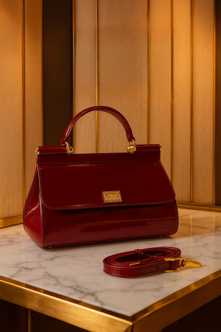 شنطة D&G لون برغندي مع لمعه