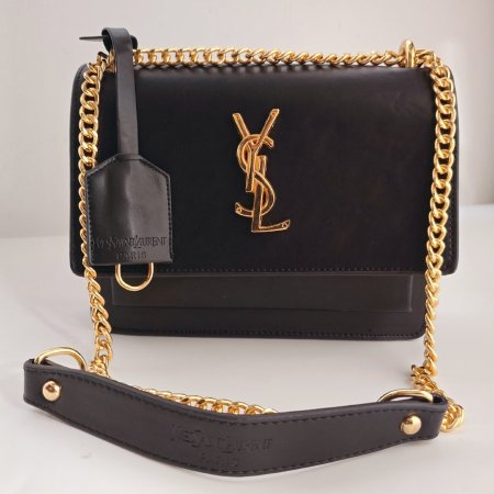 شنطة ماركة ysl - اسود هاردوير ذهبي