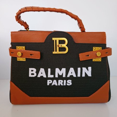 شنطة ماركة BALMAIN - اسود قماش وجلد قمل